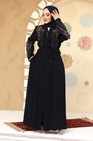 Modest Navy Blue Plus Size Abaya 45302L - 2