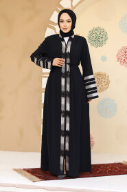 Modest Navy Blue Plus Size Abaya 45303L - 2