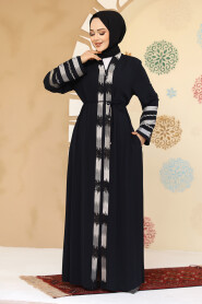 Modest Navy Blue Plus Size Abaya 45303L - 3