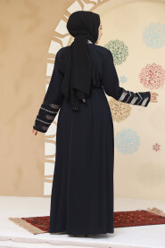 Modest Navy Blue Plus Size Abaya 45303L - 4