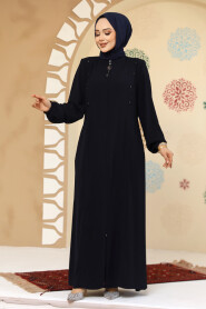 Modest Navy Blue Plus Size Abaya 45304L 