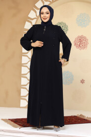 Modest Navy Blue Plus Size Abaya 45304L - 2