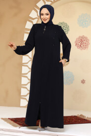 Modest Navy Blue Plus Size Abaya 45304L - 3