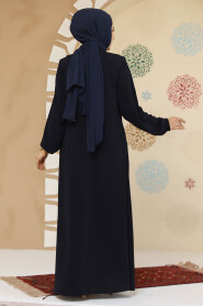 Modest Navy Blue Plus Size Abaya 45304L - 4