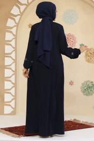 Modest Navy Blue Plus Size Abaya 45305L - 3