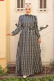 Modest Black Summer Dress 23422S - 2