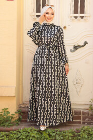 Modest Black Summer Dress 23422S - 1