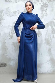 Modest Navy Blue Prom Dress 4919L - 2