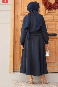 Modest Navy Blue Skirt Dual Suit 12261L - 3