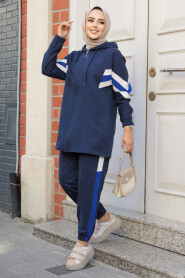 Modest Navy Blue Sportswear Dual Suit 20135L - 1