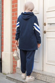 Modest Navy Blue Sportswear Dual Suit 20135L - 4