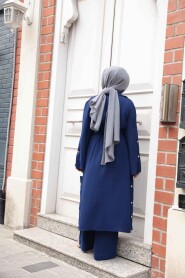 Modest Navy Blue Three Suit 7677L - 4