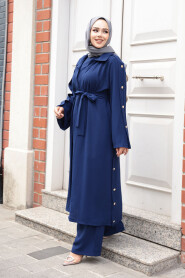Modest Navy Blue Three Suit 7677L - 1