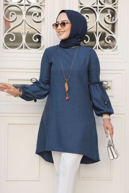 Modest Navy Blue Top 4138L - NEVA STYLE