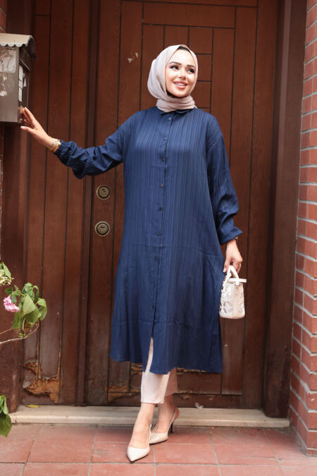 Modest Navy Blue Top 70551L - NEVA STYLE