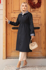 Modest Navy Blue Trench Coat 685L - 2