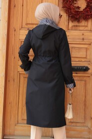 Modest Navy Blue Trench Coat 685L - 3