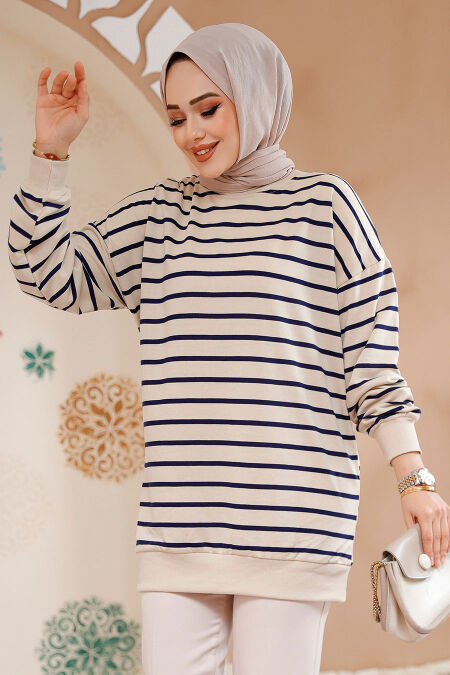 Modest Navy Blue Tunic 30175L - NEVA STYLE