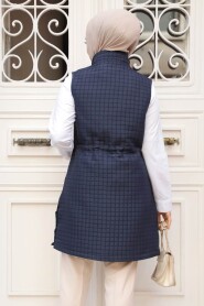 Modest Navy Blue Vest 80251L - 3