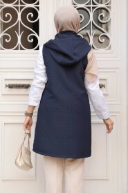 Modest Navy Blue Vest 80264L - 3