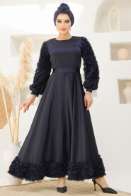 Modest Navy Blue Wedding Dress 4661L - 3