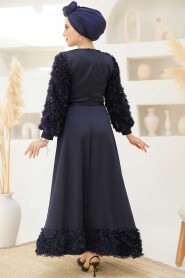 Modest Navy Blue Wedding Dress 4661L - 6