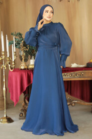 Modest Navy Blue Wedding Dress 48051L - 3