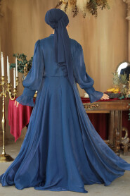 Modest Navy Blue Wedding Dress 48051L - 4