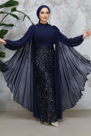 Modest Navy Blue Wedding Dress 50231L 