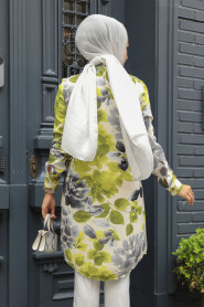  Modest Oil Green Tunic 11693YY - 3