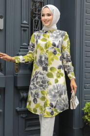  Modest Oil Green Tunic 11693YY - 1