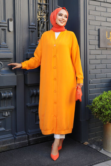 Modest Orange Coat 10421T - NEVA STYLE