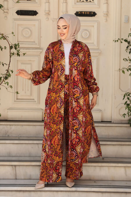 Modest Orange Kimono Dual Suit 12885T - NEVA STYLE