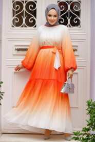 Modest Orange Long Dress 12536T - 1