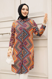 Modest Orange Plus Size Top 11731T - 2