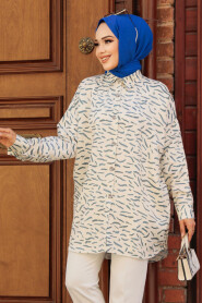 Modest Petrol Blue Top 21403PM - 2