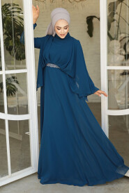 Modest Petrol Green Bridesmaid Dress 25891PY - 2