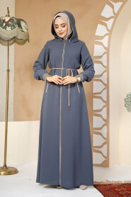 Modest Petrol Green Plus Size Abaya 81151PY - 4