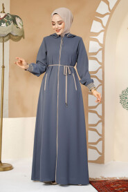Modest Petrol Green Plus Size Abaya 81151PY - 3