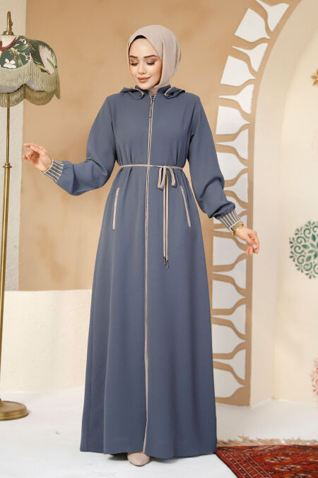 Modest Petrol Green Plus Size Abaya 81151PY - NEVA STYLE