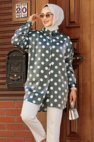 Modest Petrol Green Tunic 21402PY - 1