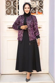 Modest Pink Dual Skirt Suit 40223P - 1