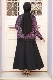 Modest Pink Dual Skirt Suit 40223P - 2