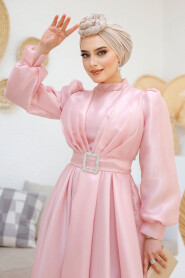 Modest Pink Evening Gown 45295P - 3