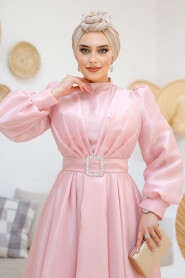 Modest Pink Evening Gown 45295P - 4