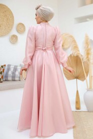 Modest Pink Evening Gown 45295P - 7