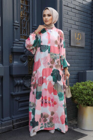 Modest Pink Maxi Dress 18236P - 2