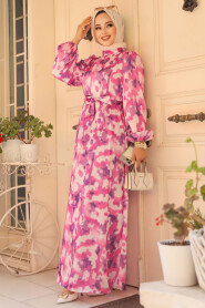 Modest Pink Maxi Dress 23423P - 2