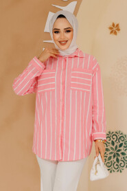 Modest Pink Shirt Tunic 70741P 