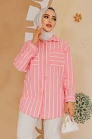 Modest Pink Shirt Tunic 70741P - 2